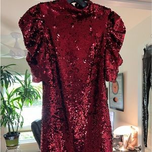 Alice & Olivia Red Sequenced Dress